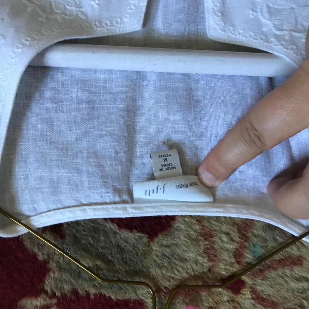 EUC J.Jill Love Linen white popover - Picture 4 of 4